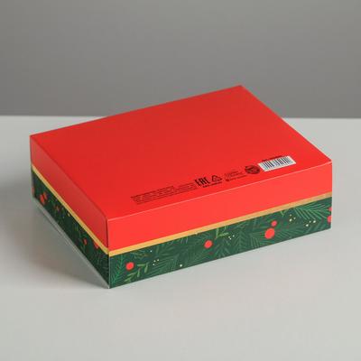 Коробка подарочная новогодняя складная «С Новым годом», 16.5×12×5 см