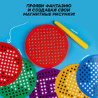 Планшет обучающий «Магнитное рисование», 120 отверстий, цвет красный - Фото 4