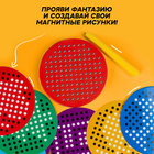 Планшет магнитный для рисования, круглый, на блистере, 120 отверстий, МИКС - Фото 4