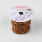 Стразы термоклеевые, d=2 мм, ширина - 7 мм, 4.5 ± 0.5 м, цвет бронзовый - Фото 3