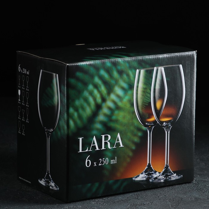 Набор бокалов для вина «Лара», 250 мл, 6 шт - фото 1908582006