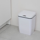 Ведро для мусора сенсорное Доляна, 12 л, белое - Фото 2