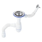 Сифон для мойки Unicorn B426P, 3 1/2" × 40 мм, круг.перелив, пласт.ручка, с гофрой 40/50 мм - Фото 2