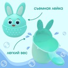 Ковш пластиковый для купания и мытья головы, детский банный ковшик «Зайка», 500 мл., с леечкой, цвет бирюзовый - фото 24182164