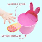 Ковш для купания и мытья головы, детский банный ковшик, хозяйственный «Зайка» 500 мл., цвет розовый - Фото 3