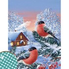 Алмазная мозаика на новый год с полным заполнением на холсте «Снегири на ветке», 30×40 см, набор для творчества. - Фото 2