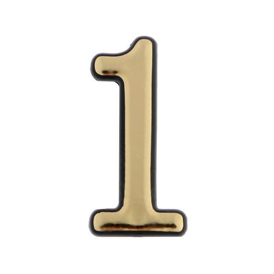Цифра дверная 1 ТУНДРА, пластиковая, цвет золото, 1 шт.