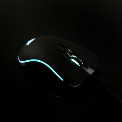 Мышь Qumo Onyx RGB M73, игровая, проводная, оптическая, 2400 dpi,  4 кнопки, USB,RGB, чёрная