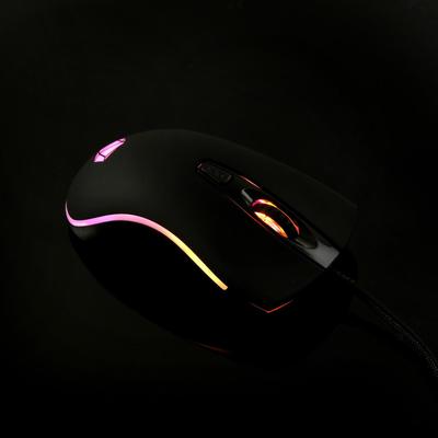 Мышь Qumo Onyx RGB M73, игровая, проводная, оптическая, 2400 dpi,  4 кнопки, USB,RGB, чёрная