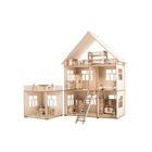 Конструктор-кукольный домик «Коттедж с пристройкой и мебелью» из дерева - Фото 11