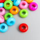 Бусины для творчества пластик "Плоские разноцветные" набор 50 шт 0,6х1,1х1,1 см - фото 6318180