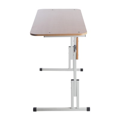 Стол ученический двухместный, с закруглёнными углами, регулируемый по высоте, ростовая группа №3 – 7, цвет бук светлый