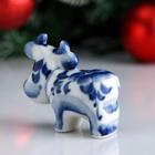 Сувенир "Корова Федора", гжель, 7,5 см - Фото 3