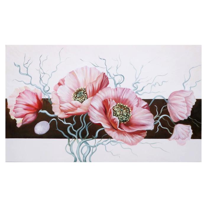 Картина на холсте "Розовые маки" 60х100 см - Фото 1