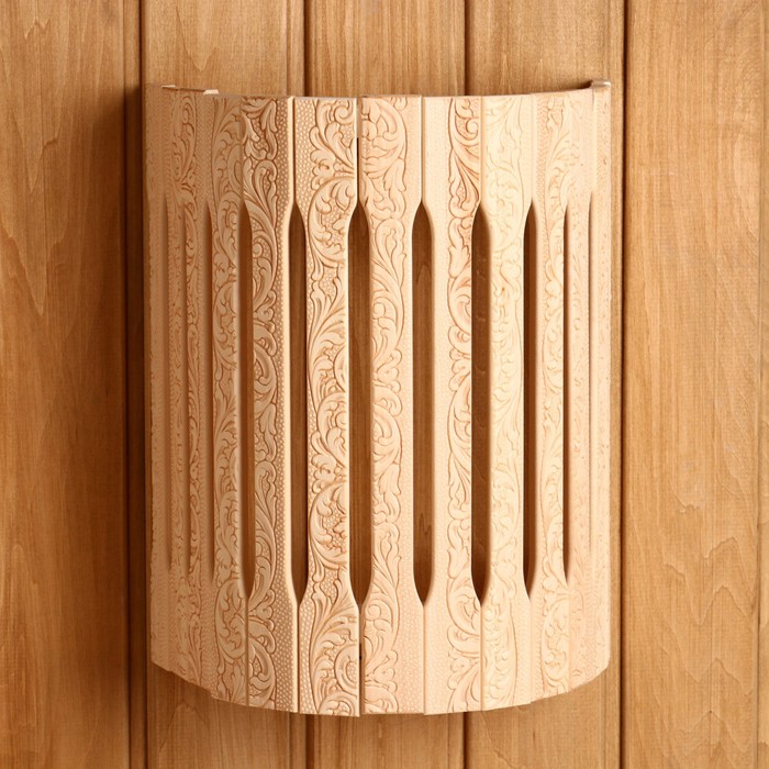 Абажур деревянный, полукруглый "Русские узоры" 29,5х 23х16 см - Фото 1