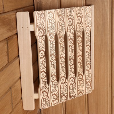 Абажур для бани и сауны «Русские узоры», липа, 29.5×27.5×6 см, угловой, «Добропаровъ»