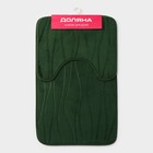 Коврики для ванной и туалета Доляна «Водоросли», 2 шт., 40×50, 50×80 см, синие - Фото 6