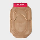 Коврики для ванной и туалета Доляна «Гранж», 2 шт., 40×50 см, 50×80 см, бежевые - Фото 6