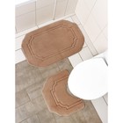 Набор ковриков для ванной и туалета Доляна «Гранж», 2 шт, 40×50 см, 50×80 см, цвет бежевый - Фото 6