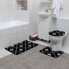 Набор ковриков для ванной и туалета Доляна «Плитка», 3 шт: 50×80, 50×40, 43×38 см - фото 9037646