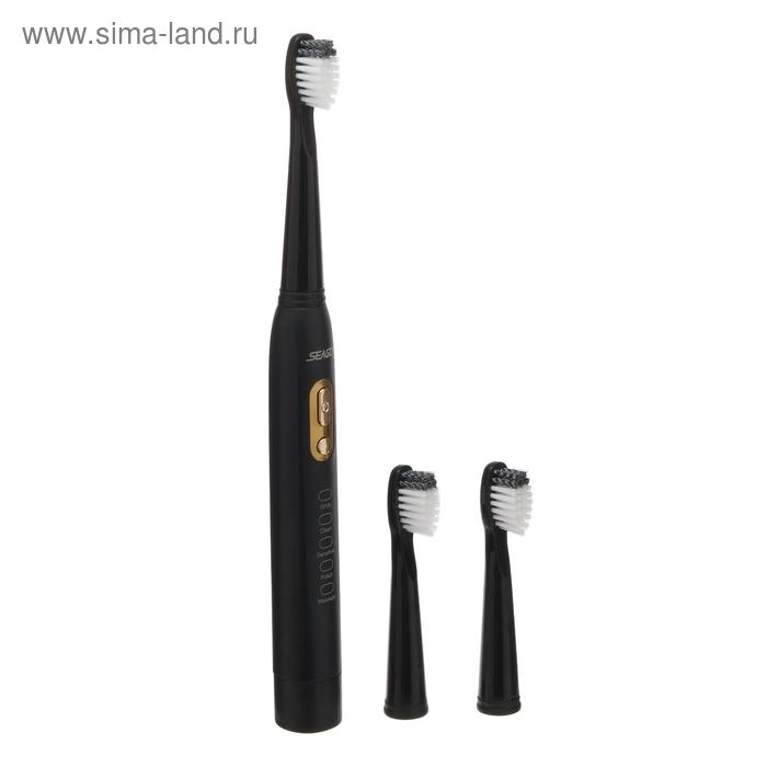 Электрическая зубная щётка Seago SG-2011, звуковая, 40000 уд/мин, 3 насадки, черная - Фото 1