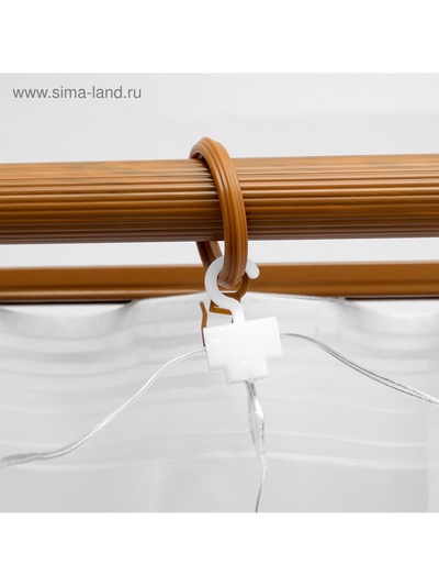 Гирлянда «Занавес» 2.8×3 м, роса на крючках, с пультом, IP20, серебристая нить, 300 LED, свечение тёплое белое, 8 режимов, USB