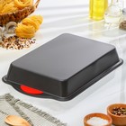 Противень для выпечки Доляна «Софт. Прямоугольник», 40.5×25.5×5.5 см, с силиконовыми ручками, антипригарное покрытие, чёрный - Фото 2