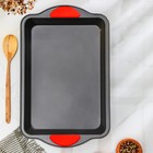 Противень для выпечки Доляна «Софт. Прямоугольник», 40.5×25.5×5.5 см, с силиконовыми ручками, антипригарное покрытие, чёрный - Фото 3