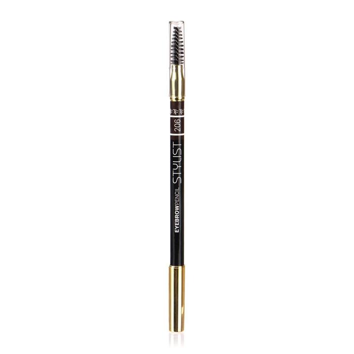 Карандаш для бровей TF Eyebrow Pencil Stylist со щёточкой, тон №206 мягкий чёрный