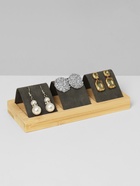 Подставка под серьги QF, дерево, 3 пары, 15.5×6.8×4.5 см, чёрная - фото 52432725