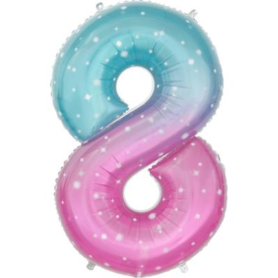 Шар фольгированный 32" «Цифра 8», нежные искры