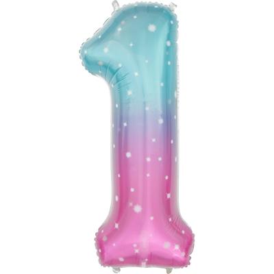 Шар фольгированный 32" «Цифра 1», нежные искры