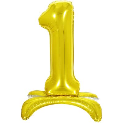 Шар фольгированный 32" «1», на подставке, цвет золото