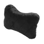 Подушка автомобильная косточка, на подголовник, велюр, чёрный, ромб, 16х24 см - Фото 3
