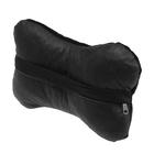 Подушка автомобильная косточка, на подголовник, велюр, чёрный, ромб, 16×24 см - Фото 4