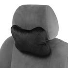 Подушка автомобильная косточка, на подголовник, велюр, чёрный, ромб, 16×24 см - Фото 5