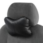 Подушка автомобильная косточка, на подголовник, экокожа, чёрный, 16×24 см - Фото 5