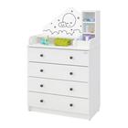 Комод пеленальный детский Сириус Alf 805, 80×47×133 см, 4 ящика, белый - Фото 2