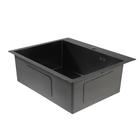 Мойка FABIA PROFI, 60×50 см, графит, врезная, S = 3.0 и 0.8 мм, сифон с переливом + корзина - Фото 3