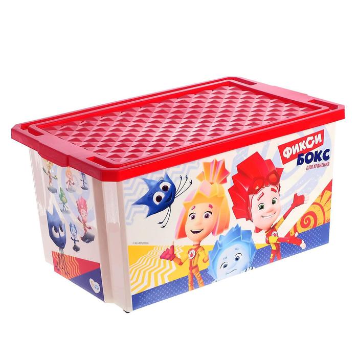 Детский ящик для хранения игрушек «Фиксики», 57 литров, цвет красный - Фото 1