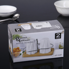 Набор для специй «Рельеф», 2 шт: солонка и перечница, на подставке - Фото 3