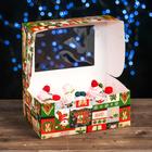 Коробка на 6 капкейков "Новогодний микс", с окном, 25 х 17 х 10 см - Фото 2