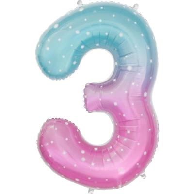 Шар фольгированный 32" «Цифра 3», нежные искры