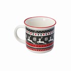 Кружка для чая Доляна «Новый год, Олени», 380 мл, фарфор, 13×10×8.7 см - Фото 2