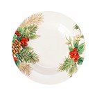 Тарелка фарфоровая глубокая Доляна «Рождество», 260 мл, d=20 см, цвет белый - фото 10852011