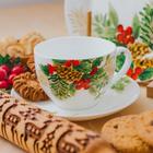 Чайная пара фарфоровая Доляна «Рождество», 2 предмета: чашка 280 мл, блюдце d=15 см - Фото 5