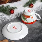 Чайная пара фарфоровая Доляна «Новогоднее волшебство», 2 предмета: чашка 280 мл, блюдце d=15 см - Фото 3
