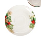 Сервиз фарфоровый чайный Доляна «Рождество»,12 предметов: 6 чашек 280 мл, 6 блюдец, d=15 см - фото 25443766