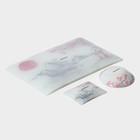 Набор для суши Доляна «Рассвет в горах», 3 предмета: соусники 8×2 см, 8×6 см, подставка 25×15×2 см, стекло - Фото 3