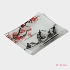 Набор для суши Доляна «Рассвет в горах», 3 предмета: соусники 8×2 см, 8×6 см, подставка 25×15×2 см, стекло - Фото 7